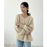 フワフワ抜け感あるVネック。モヘアタッチ裾リブシャギーニット | futier land | 詳細画像17 
