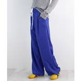 ブルー | 《ABYSアビス》チラ見せお洒落!レイヤード風ストライプパンツ | futier land