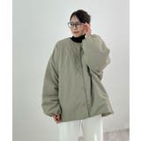 1枚で即こなれ感。サイドジップノーカラー中綿ジャケット | futier land | 詳細画像33