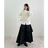 高級感漂う。ジャガードフラワーティアードスカート | futier land | 詳細画像14