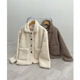 襟付きで品よくあったか。襟つきカーリーボアコート | futier land | 詳細画像22