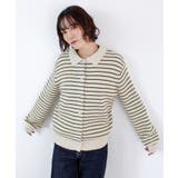 アイボリー | 《ABYS》トレンド感ある配色。襟付きボーダーニット | futier land