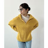 イエロー | ジップで魅せるこなれニット。ハーフジップニットプルオーバー | futier land