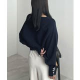 上品な大人のキレイめスタイル。袖口パールドルマンニット | futier land | 詳細画像29