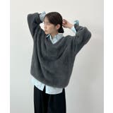 フワフワ抜け感あるVネック。モヘアタッチ裾リブシャギーニット | futier land | 詳細画像21 