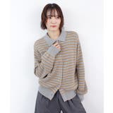 グレー | 《ABYS》トレンド感ある配色。襟付きボーダーニット | futier land