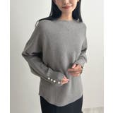 上品な大人のキレイめスタイル。袖口パールドルマンニット | futier land | 詳細画像14