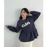 ネイビー | 裾のフリルが映える！CLEFSロゴフリルスウェット | futier land