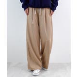 ベージュ | 《ABYSアビス》チラ見せお洒落!レイヤード風ストライプパンツ | futier land