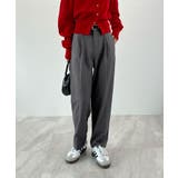 グレー | 脚長効果抜群の美脚ライン。センタータックテーパードパンツ | futier land