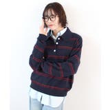 《ABYS》こなれボーダーでラフにきめる。襟付きボーダーポロニットトップス | futier land | 詳細画像19