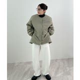 1枚で即こなれ感。サイドジップノーカラー中綿ジャケット | futier land | 詳細画像35