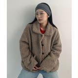 ブラウン | 襟付きで品よくあったか。襟つきカーリーボアコート | futier land