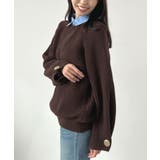 ブラウン | 上品溢れるアクセント。袖ボタンKNIT | futier land