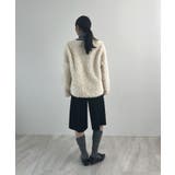 ふんわり大人かわいい。配色パイピングノーカラーボアコート | futier land | 詳細画像20