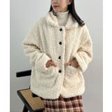 アイボリー | 襟付きで品よくあったか。襟つきカーリーボアコート | futier land