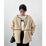 こなれ配色で差がつく。配色パイピングボアブルゾン | futier land | 詳細画像13