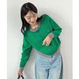 大人の配色。レイヤード風ロゴカーディガン | futier land | 詳細画像36