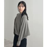 上品な大人のキレイめスタイル。袖口パールドルマンニット | futier land | 詳細画像17