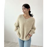 フワフワ抜け感あるVネック。モヘアタッチ裾リブシャギーニット | futier land | 詳細画像15 