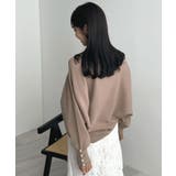 上品な大人のキレイめスタイル。袖口パールドルマンニット | futier land | 詳細画像22