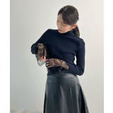 ネイビー | ふとした仕草まで美しく。袖レースリブKNIT | futier land
