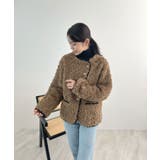 ふんわり大人かわいい。配色パイピングノーカラーボアコート | futier land | 詳細画像13