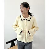 大人上品な配色。襟付きニットアウター | futier land | 詳細画像19