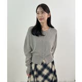 金ボタンが上品さが生まれる。ゴールドボタンラウンドネックニットカーディガン | futier land | 詳細画像44 