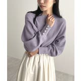 上品な大人のキレイめスタイル。袖口パールドルマンニット | futier land | 詳細画像24