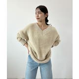 フワフワ抜け感あるVネック。モヘアタッチ裾リブシャギーニット | futier land | 詳細画像10 