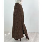 ブラウン | 上品な質感が魅力。フェイクスエードナロースカート | futier land