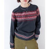 ネイビー | 《ABYS》季節感たっぷりの定番ニット。ノルディック柄ニットプルオーバー | futier land