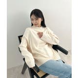 アイボリー | バックスリットオーバーニット | futier land