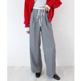 ライトグレー | 《ABYSアビス》チラ見せお洒落!レイヤード風ストライプパンツ | futier land