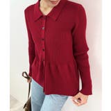 レッド | 春新色追加！上品な大人へ。ペプラムリブニット | futier land