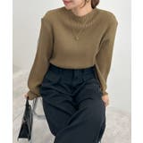 グレージュ | ふっくらふんわり暖かい。ボトルネックバルーン袖ニットプルオーバー | futier land