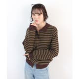 ブラウン | 《ABYS》トレンド感ある配色。襟付きボーダーニット | futier land