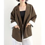 ブラウン | オーバーサイズ×レイヤードで旬を纏う。レイヤードダブルテーラードジャケット | futier land