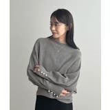 上品な大人のキレイめスタイル。袖口パールドルマンニット | futier land | 詳細画像15