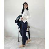 脚長効果抜群の美脚ライン。センタータックテーパードパンツ | futier land | 詳細画像30 