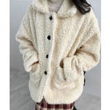 襟付きで品よくあったか。襟つきカーリーボアコート | futier land | 詳細画像18