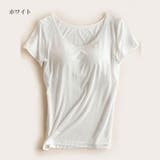 ホワイト | カップ付き半袖Tシャツ パッド付き半袖Tシャツ レディース | Gain-Mart