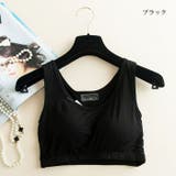 ブラック | カップ付き ナイトブラ スポーツブラ | Gain-Mart