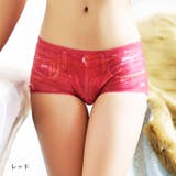 レッド | ジーンズ柄 ショーツ デニム柄 | Gain-Mart