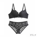 ブラック | リボンノンワイヤー ブラショーツ セット | Gain-Mart