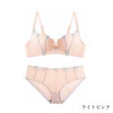 ライトピンク | リボンノンワイヤー ブラショーツ セット | Gain-Mart