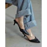 [小さい/大きいサイズ有]クリアベルトポインテッドトゥVカットミュール | Re:EDIT | 詳細画像7 