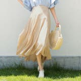 麻レーヨン独自の涼感と柔らかさが魅力のフレアスカート | Re:EDIT | 詳細画像7 
