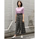美しい落ち感とシルエットが魅力 ヴィンテージサテン小花柄ワイドパンツ ボトムス | Re:EDIT | 詳細画像5